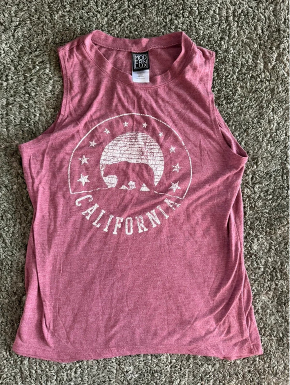 Modern Lux Sleeveless California Graphic Tank Top Medium